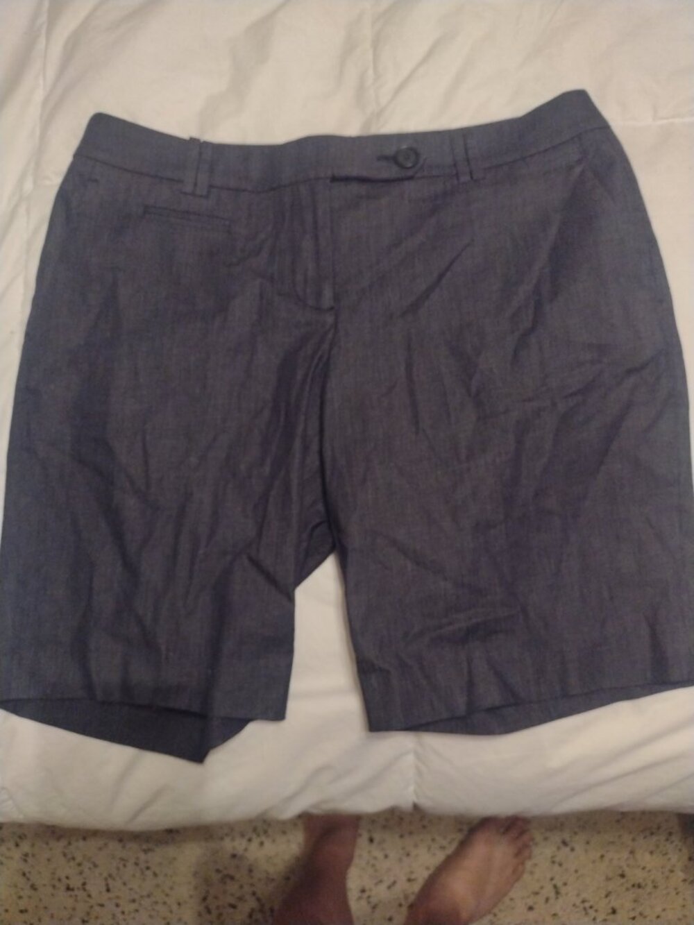 LOFT NWT Size 8 Men's Formal Business Casual Shorts Navy Blue Cotton